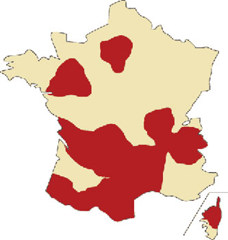 carte chataigniers france